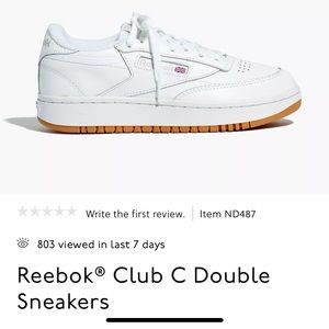 Reebok Women’s 6.5 Club C Double Tennis Shoes White Leather